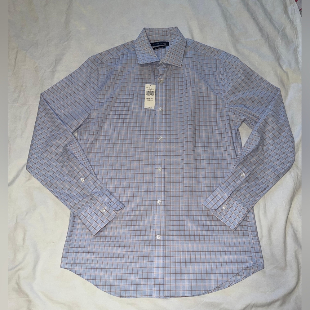 NWT Tommy Hilfiger Men's Dress Shirt SIZE M- 15(32-33) slim fit stretch